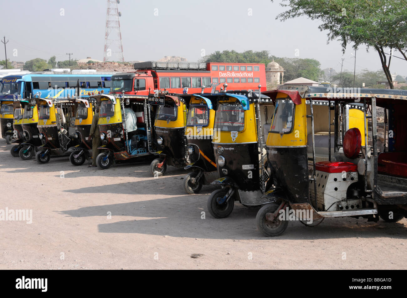 Indian taxi cabs, Jodhpur, Rajasthan, northern India, Asia Stock Photo