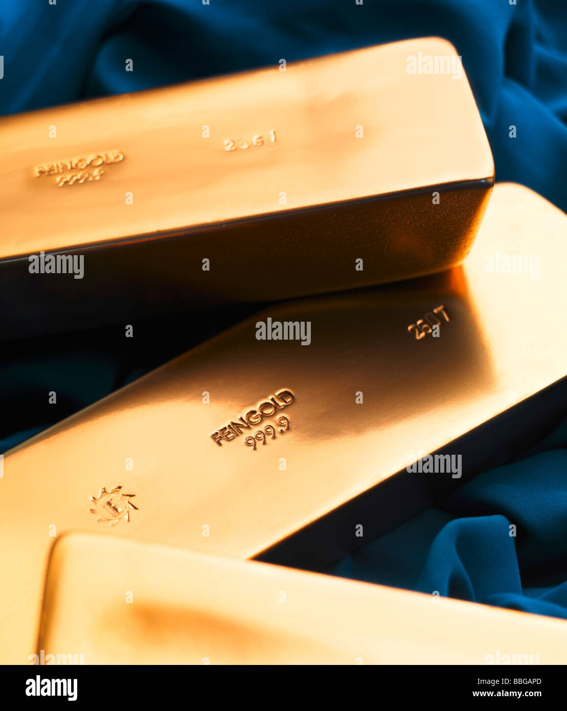 Fake gold bars with a madeup logo Stock Photo Alamy