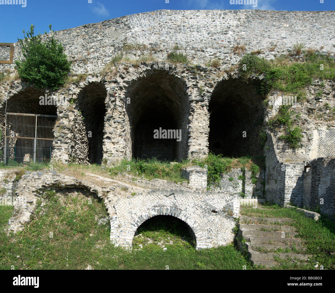 Western facade of Barco archaeological site in Monte Porzio