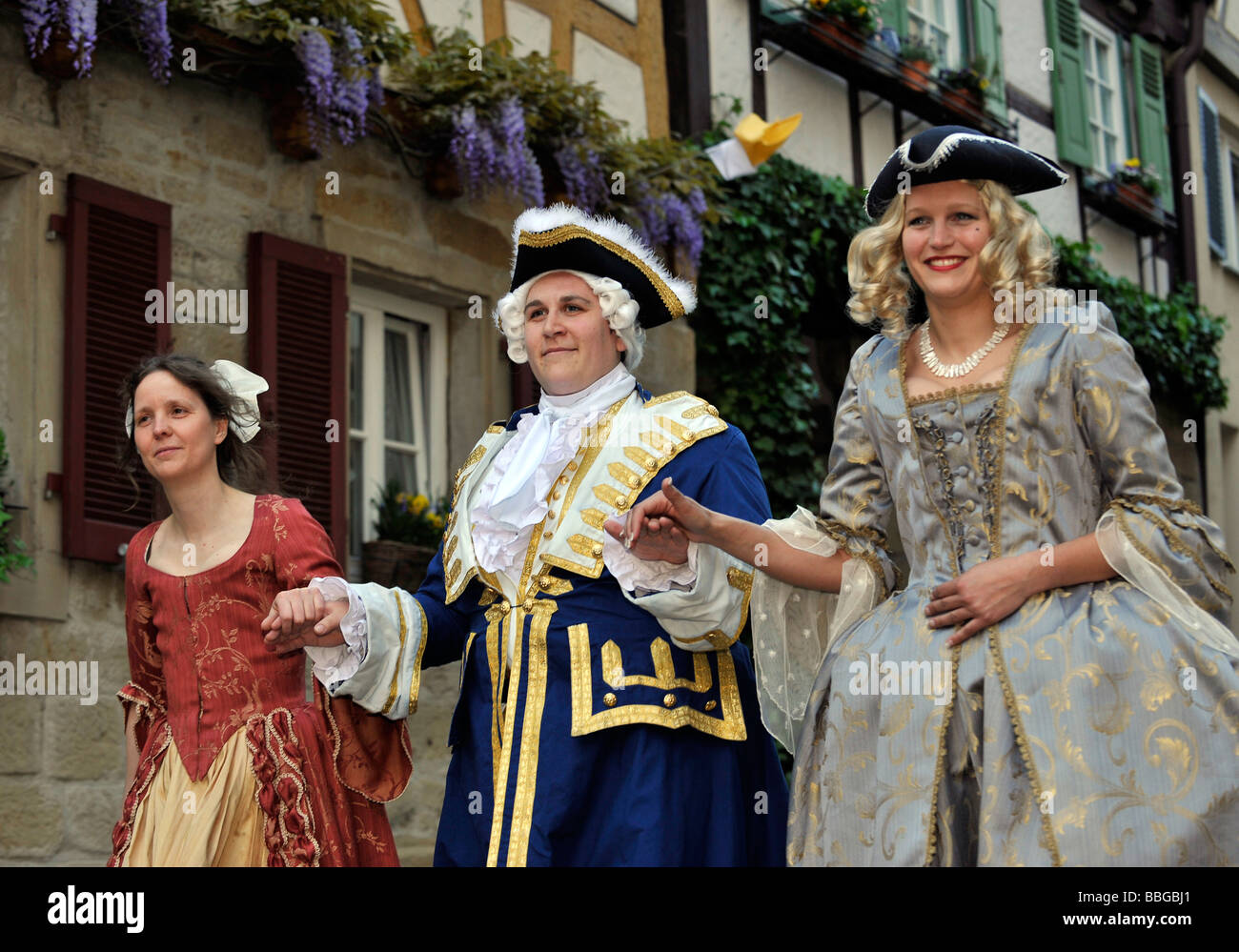 Life in the Baroque period of the 18th Century, gentleman with ladies ...
