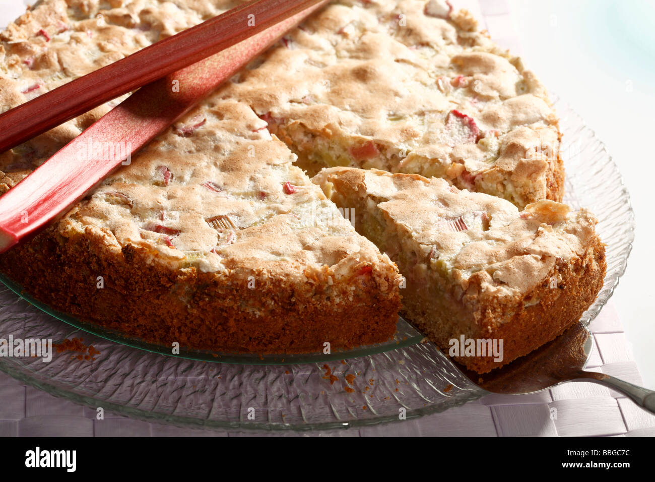 Rhubarb cake Stock Photo