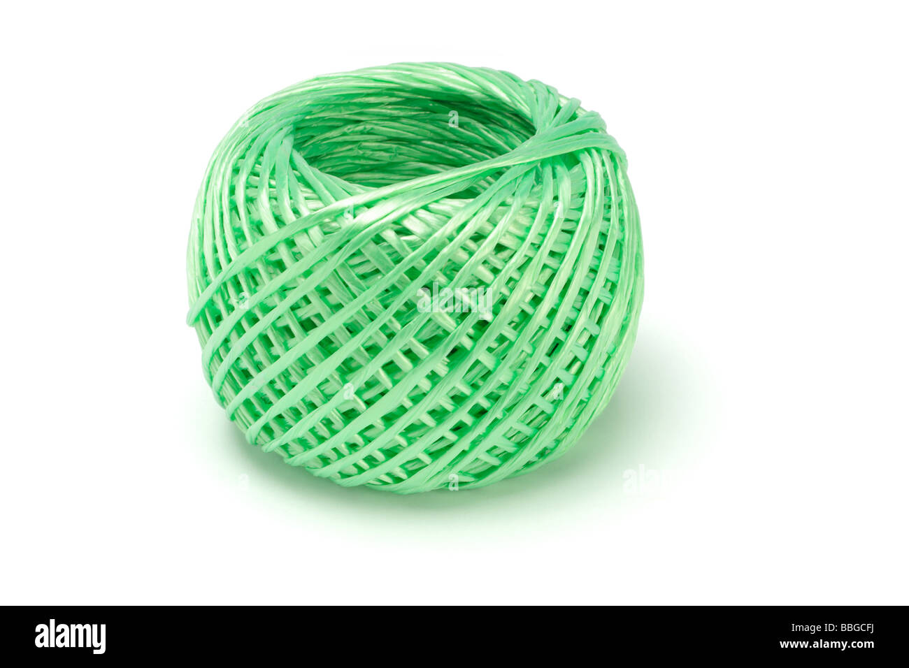 Ball of nylon string on white background Stock Photo