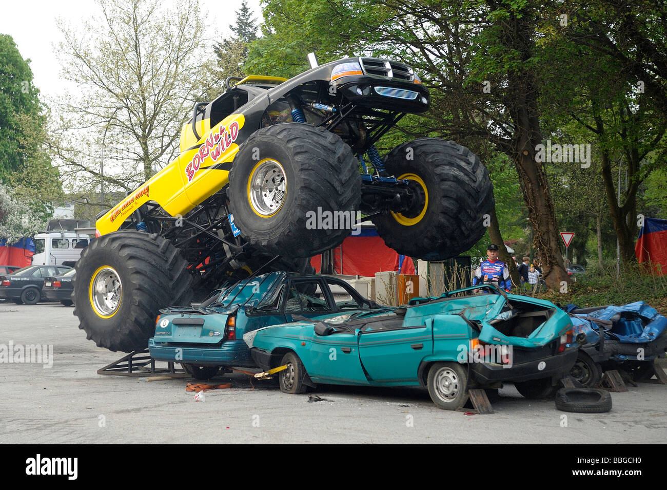 Monster Truck Show, Bergisch Gladbach-Refrath, North Rhine-Westphalia, Germany, Europe Stock Photo