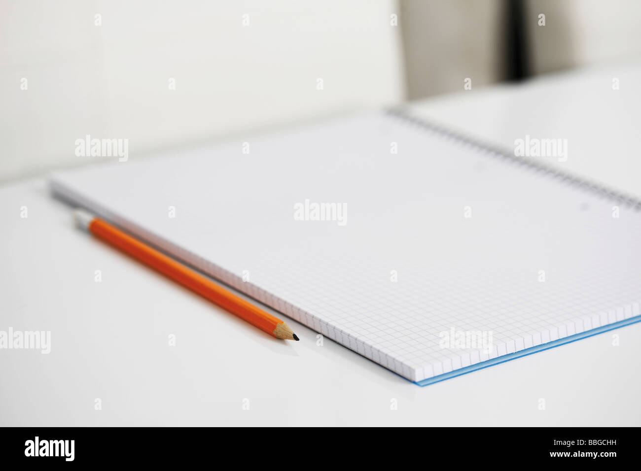 Conference table, notepad Stock Photo Alamy