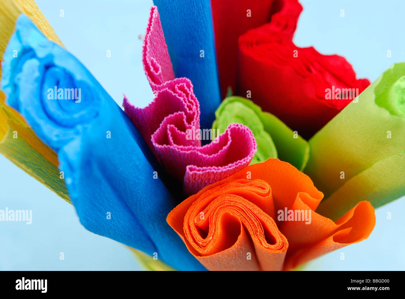 Rolls of coloured crepe paper Stock Photo Alamy