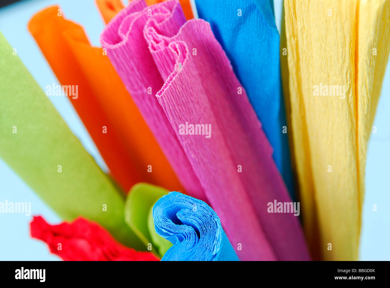 Rolls of coloured crepe paper Stock Photo Alamy