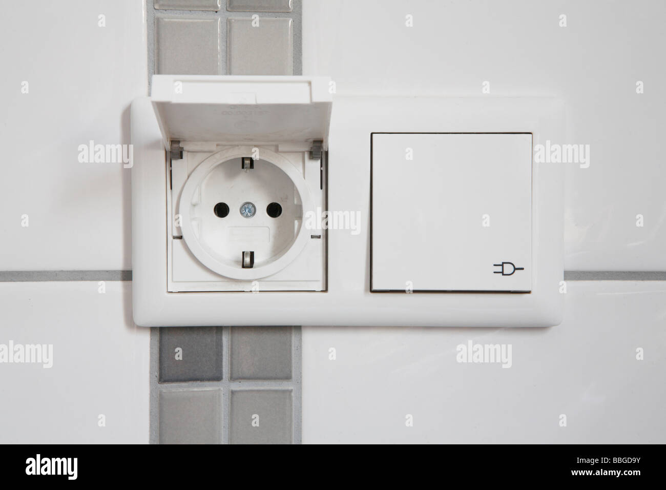 Outlets with protective covers Stock Photo