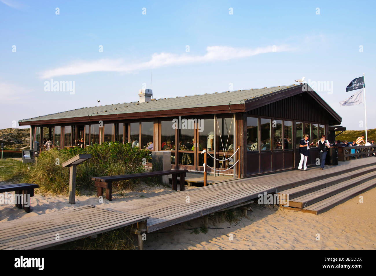 Famous restaurant 'Sansibar' in the dunes near Rantum, Sylt island, Schleswig-Holstein, Germany, Europe Stock Photo