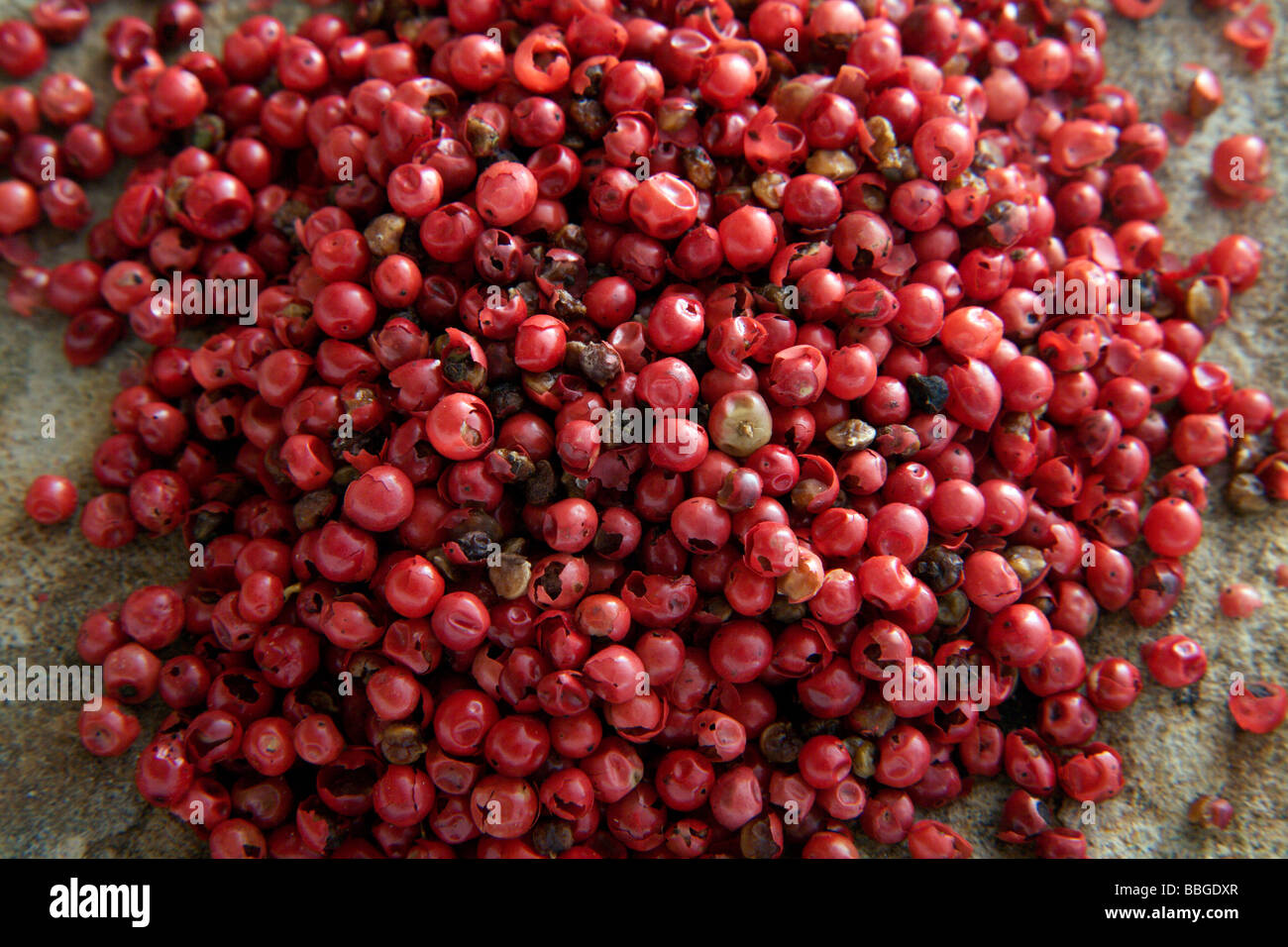 Red peppercorns Stock Photo