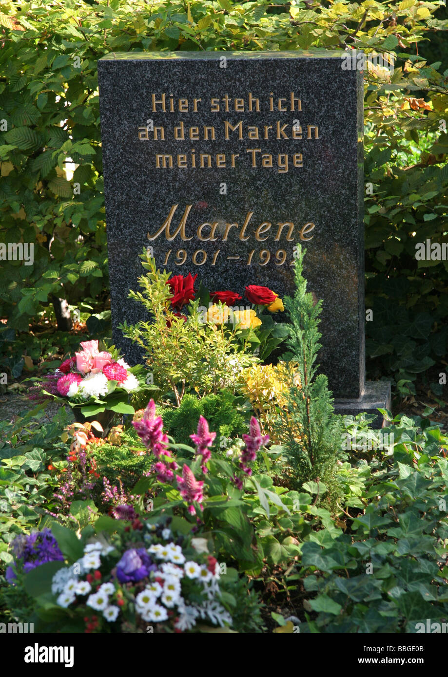 Marlene Dietrich s Grave Friedhof III Berlin Friedenau Germany Stock Photo