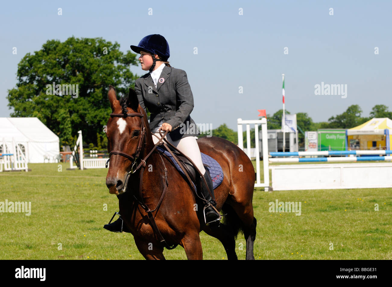 Pony Club Team Show Jumping at the Brigstock International Horse Trials , Northamptonshire, England, UK 2009. Stock Photo