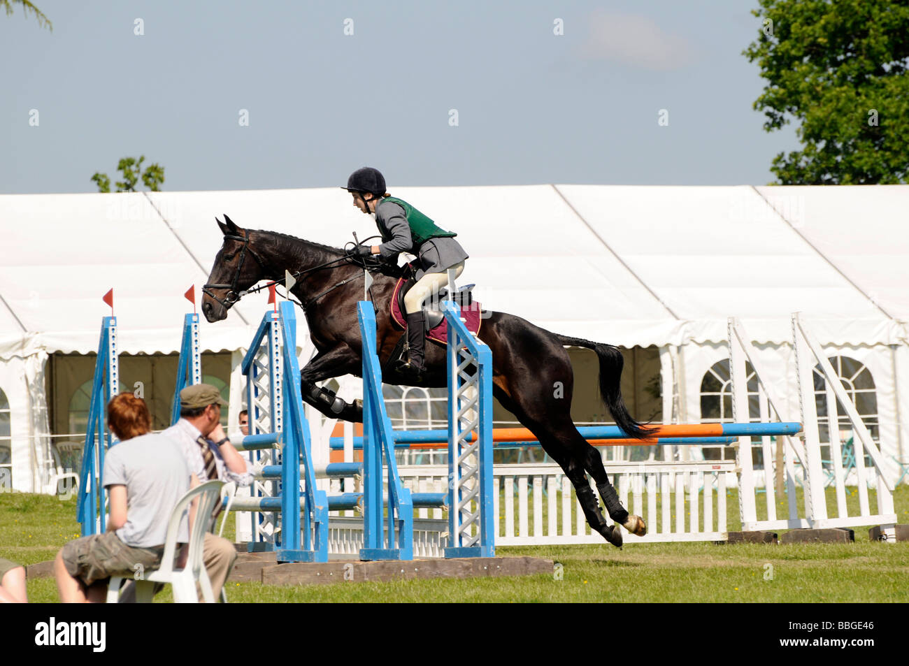 Pony Club Team Show Jumping at the Brigstock International Horse Trials , Northamptonshire, England, UK 2009. Stock Photo