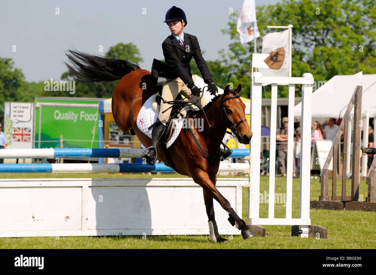 Pony Club Team Show Jumping at the Brigstock International Horse Trials , Northamptonshire, England, UK 2009. Stock Photo