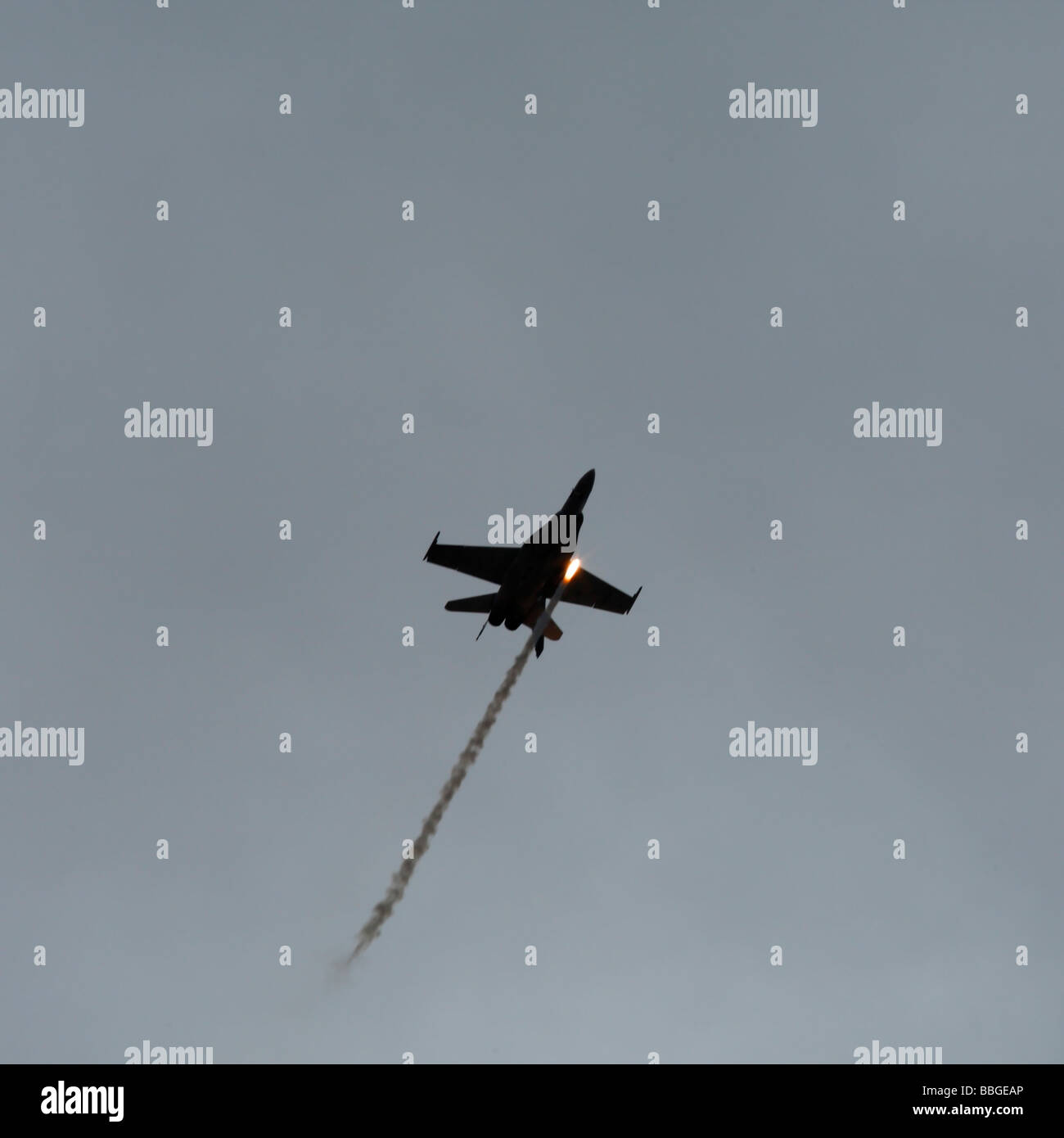 F A 18 Hornet Jet Fighter Firing a Flare Stock Photo