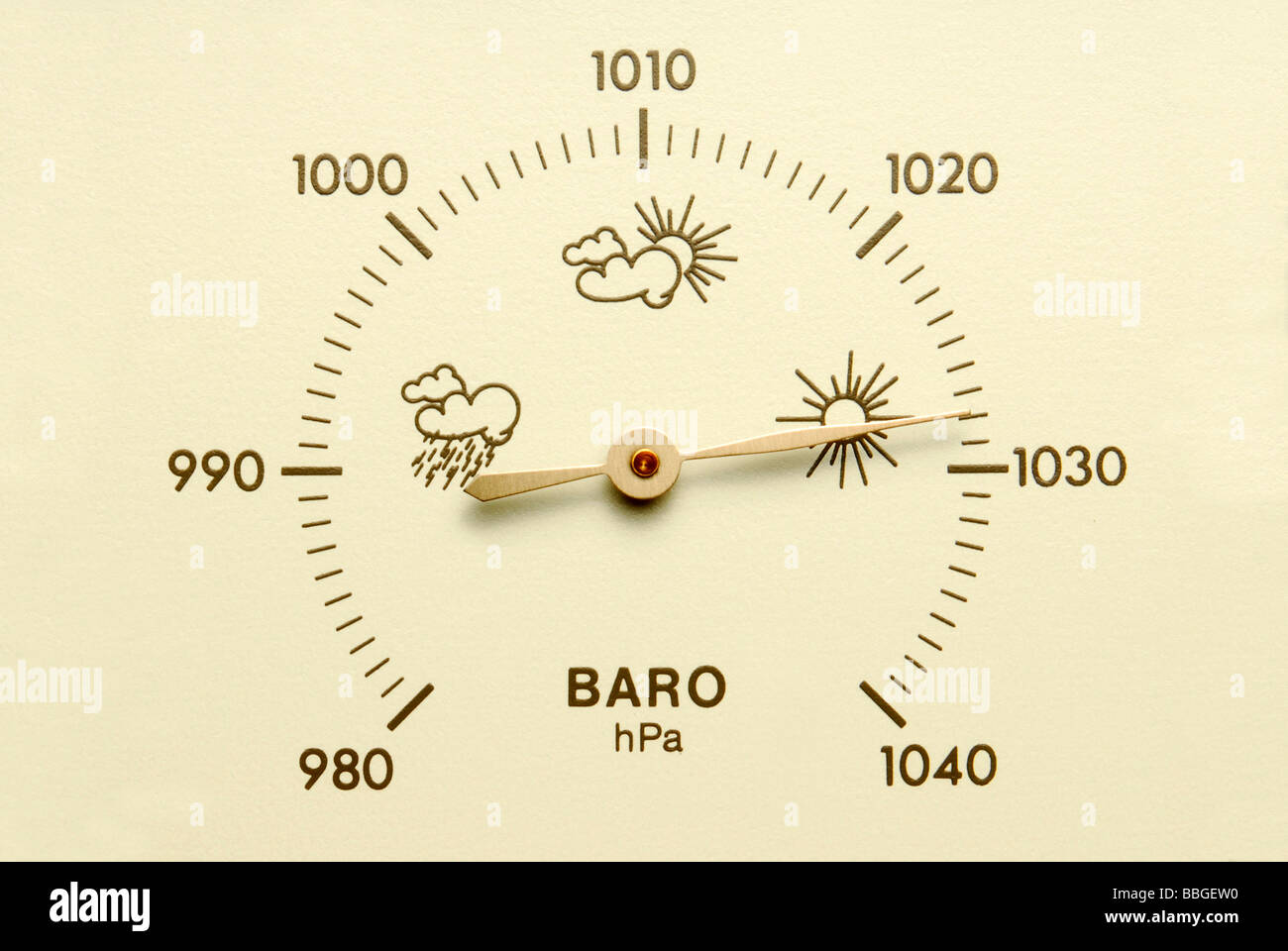 Barometer, symbolic image for good prospects Stock Photo