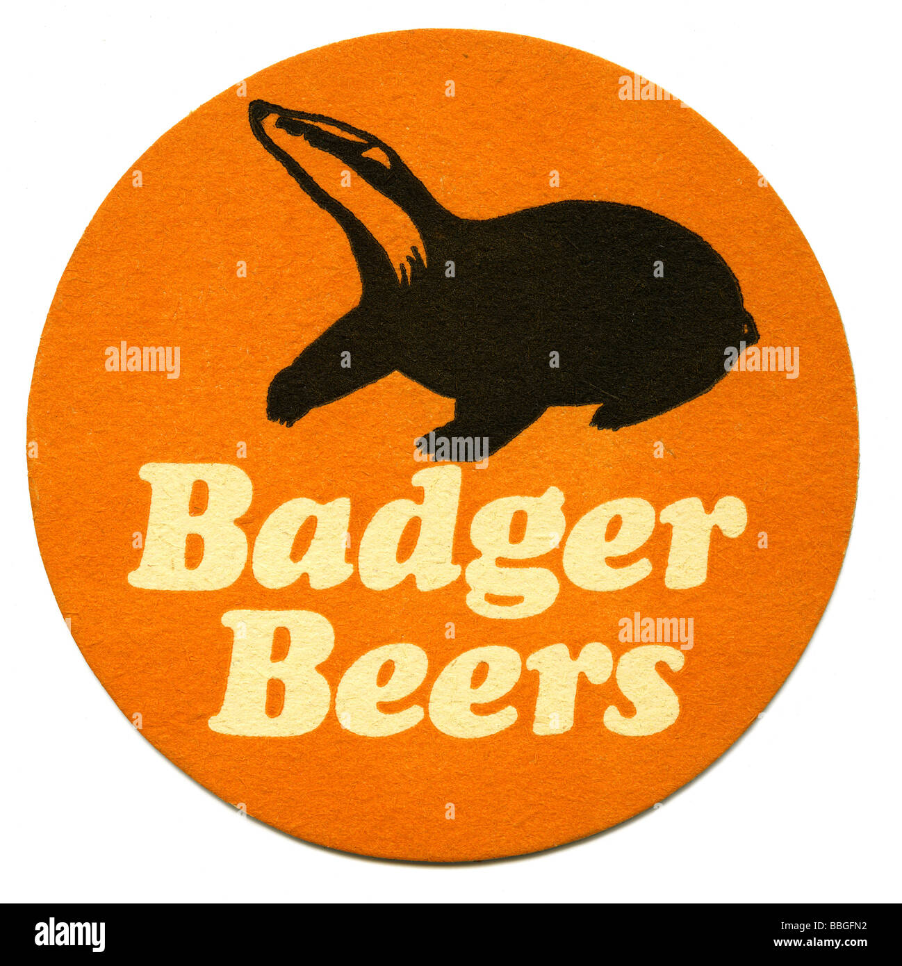 Old beermat for Badger Beers, Hall and Woodhouse, Blandford Forum, Wiltshire Stock Photo