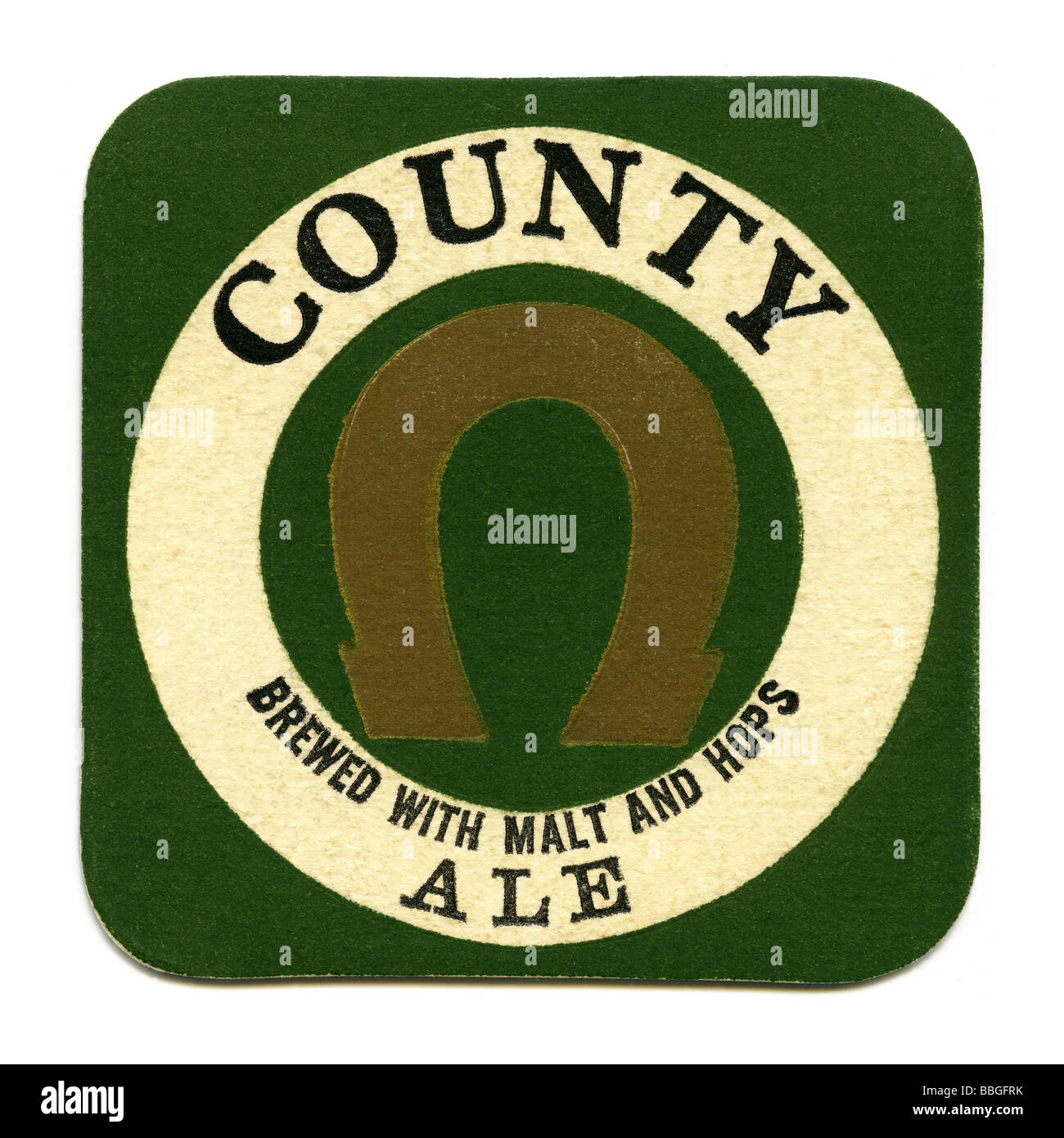 Old beermat for Ruddle's County Ale, Oakham, Rutland Stock Photo