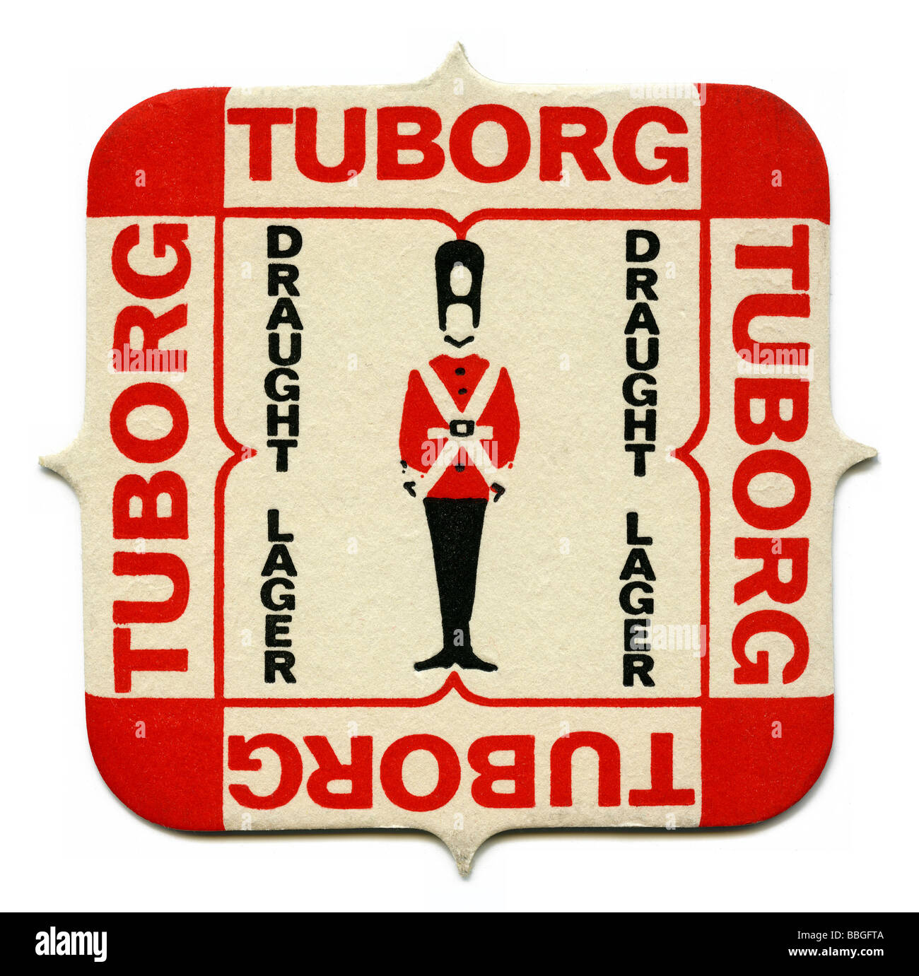 Old beermat for Tuborg Draught lager, Copenhagen, Denmark Stock Photo