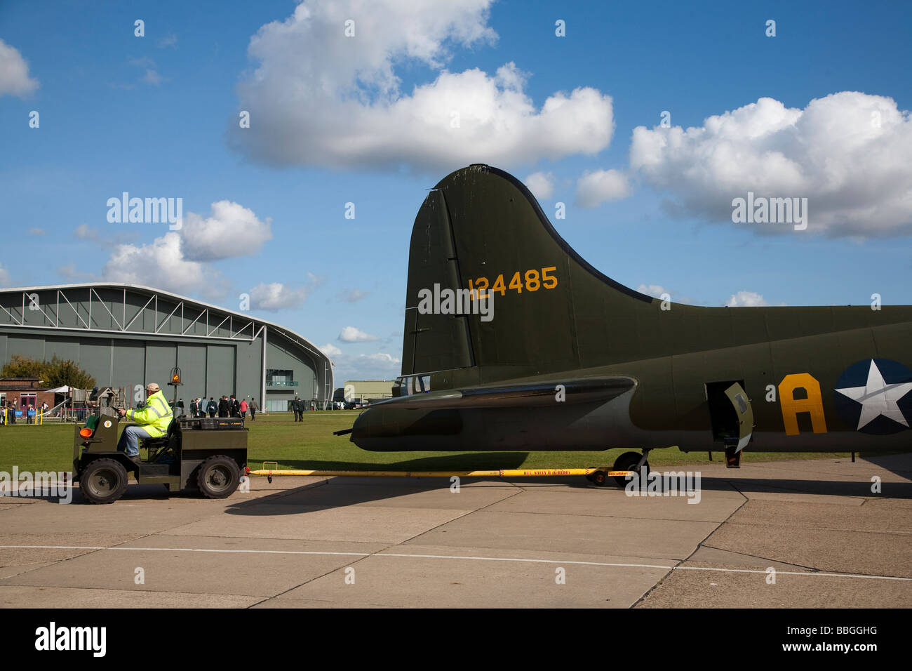 Imperial War Museum in Duxford Cambridge containing a huge selection of the worlds aircraft and also a working airstrip, England Stock Photo