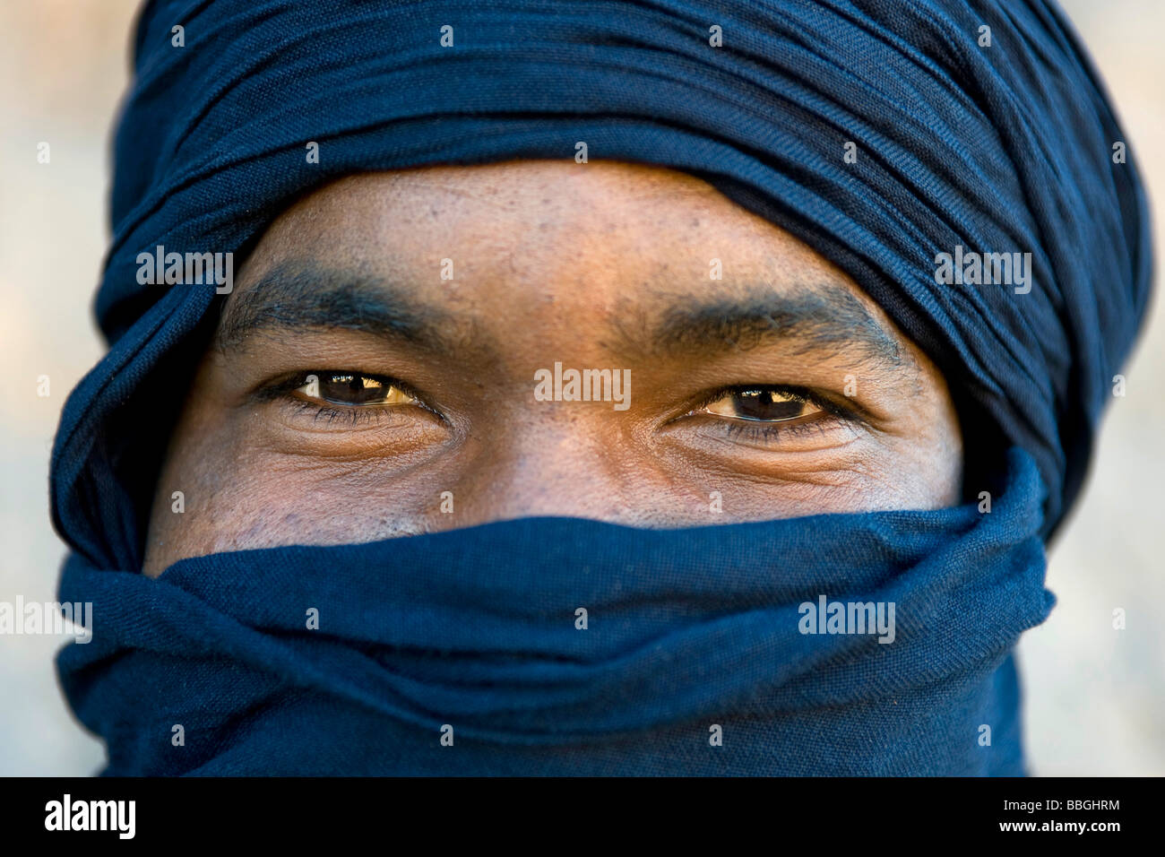 portrait of a touareg, Algeria, Sahara Stock Photo