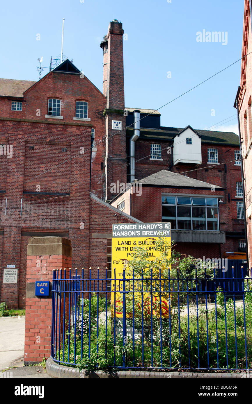 The now disused Hardy and Hansons brewery in Kimberley Nottingham the building owned by Greene King is for sale Stock Photo