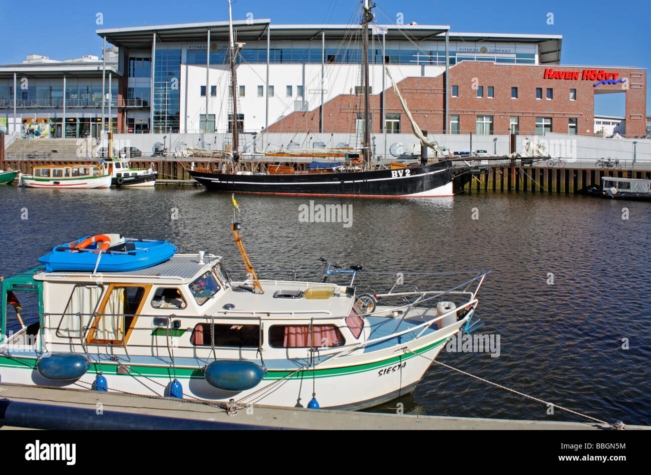 harbour and shopping centre 'Haven Höövt' at the small town Vegesack near Bremen in Northern Germany Stock Photo