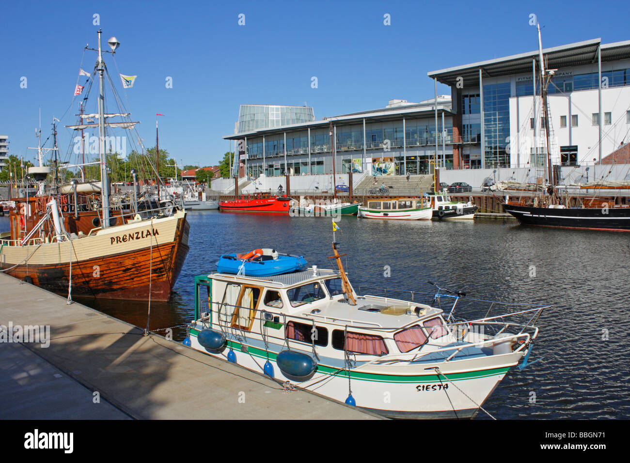 harbour of the small town Vegesack near Bremen in Northern Germany Stock Photo