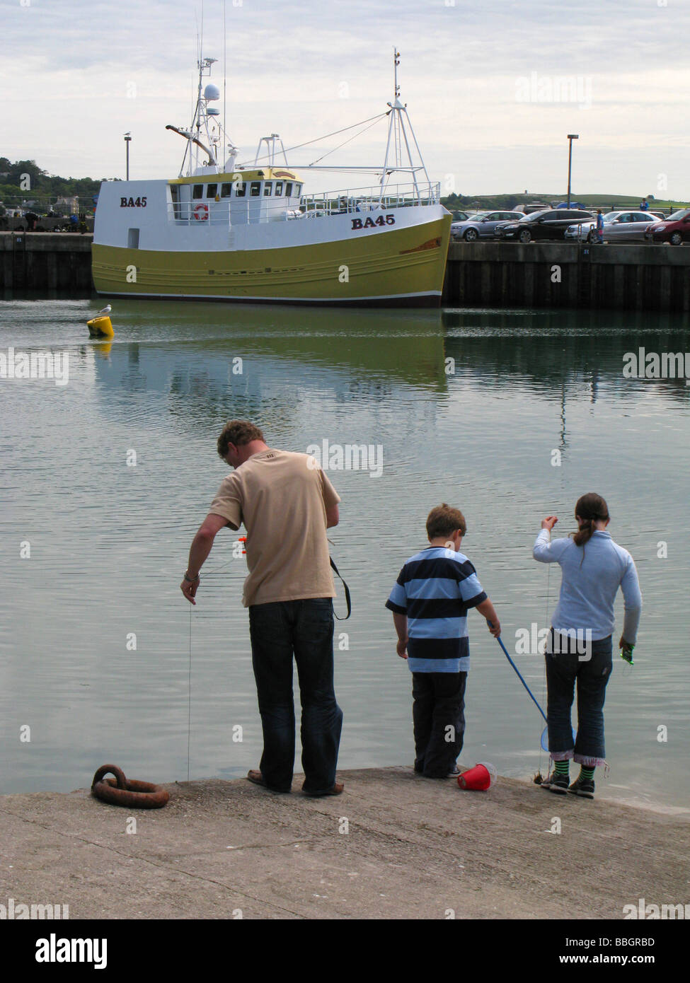 Crabbing at Padstow Harbour in North Cornwall, England Stock Photo Alamy