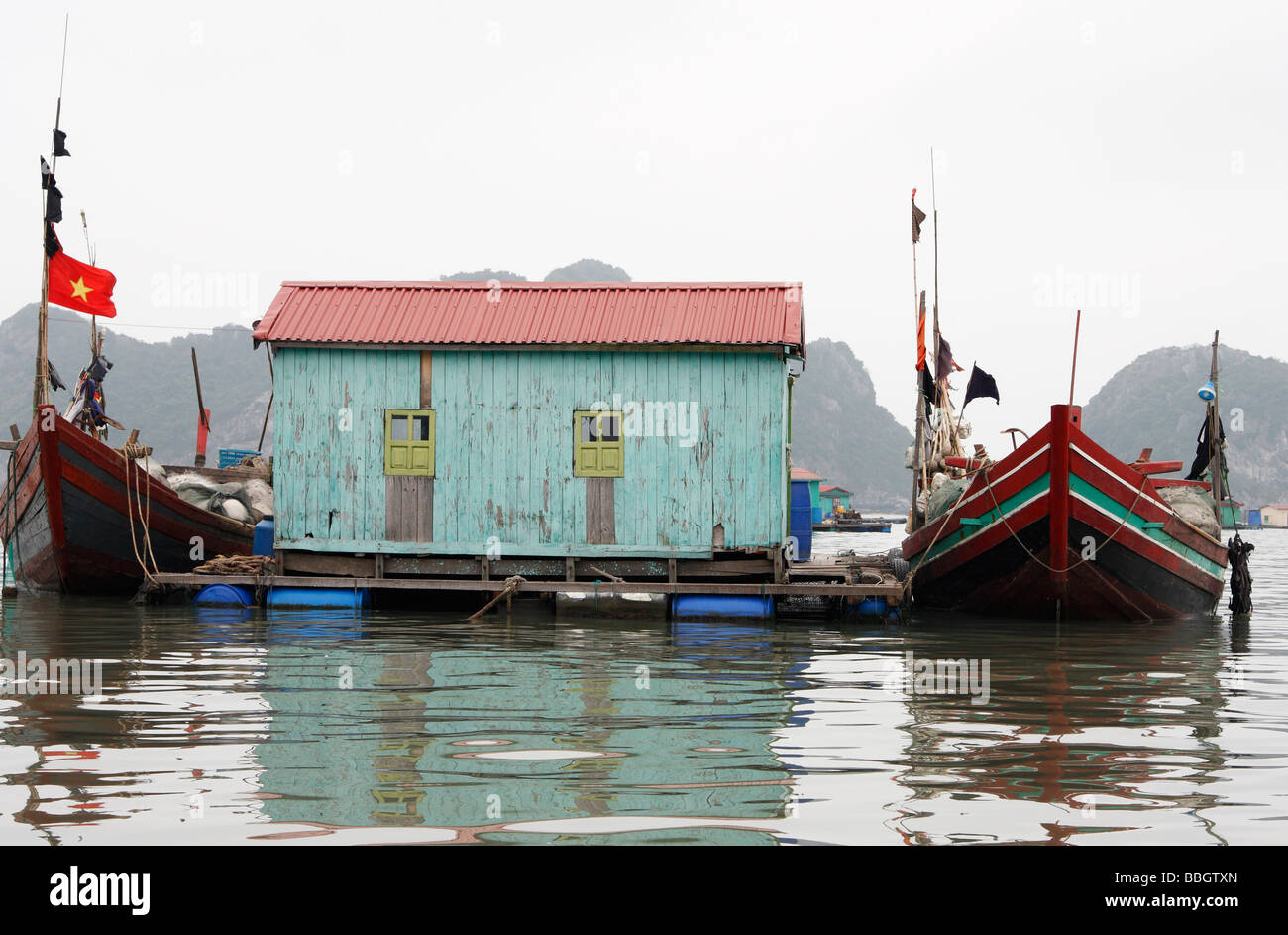 Floating fishing village house, "Cat Ba" Island, [Halong Bay], Vietnam