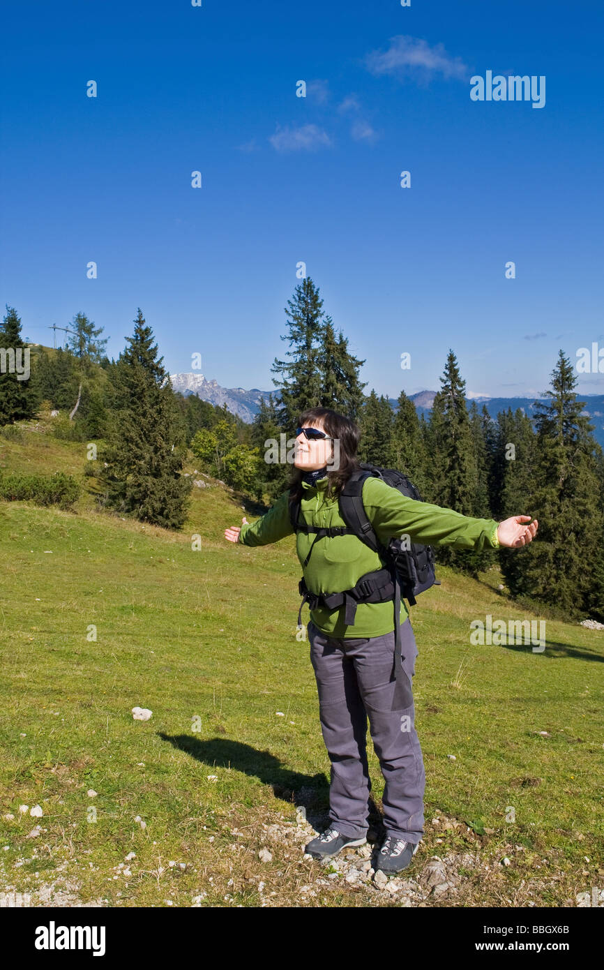 Girl raises arms on hi-res stock photography and images - Alamy