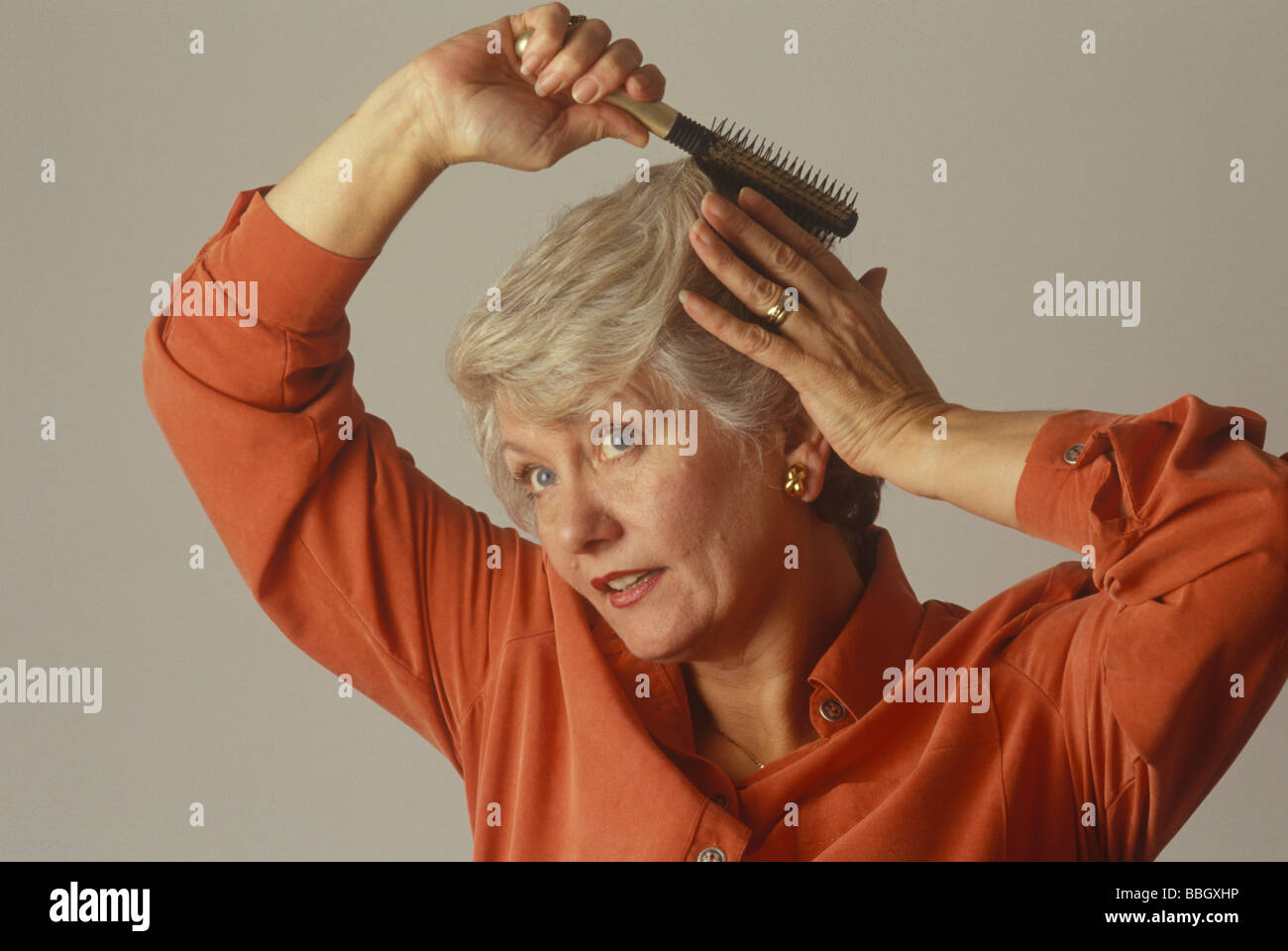 Thick grey hair woman hi-res stock photography and images - Alamy