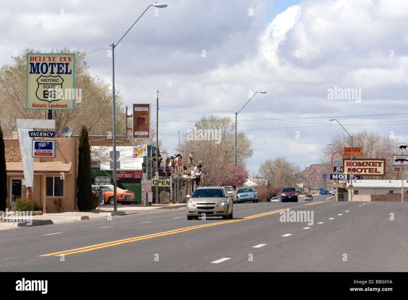 Historic U S Route 66 through the town of Seligman Arizona USA Stock Photo