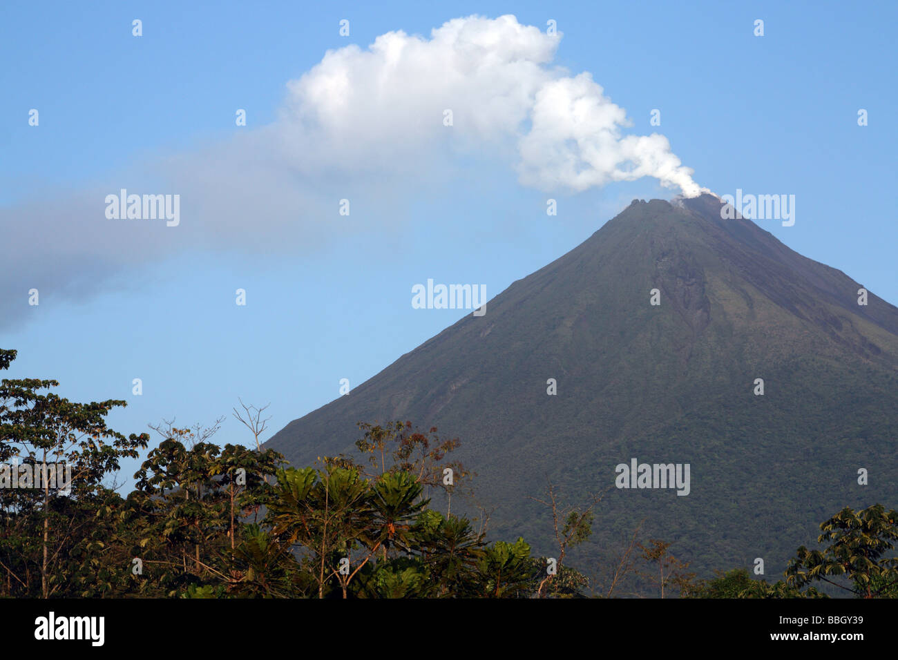 Costa Rica Arenal national park and active volcano Stock Photo