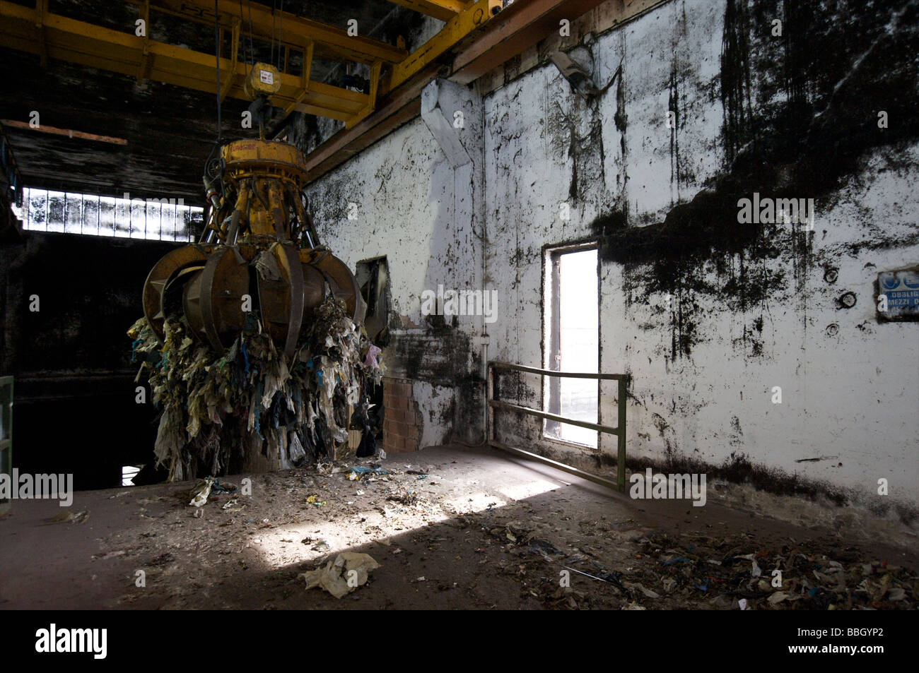 Garbage at a transfert station Stock Photo