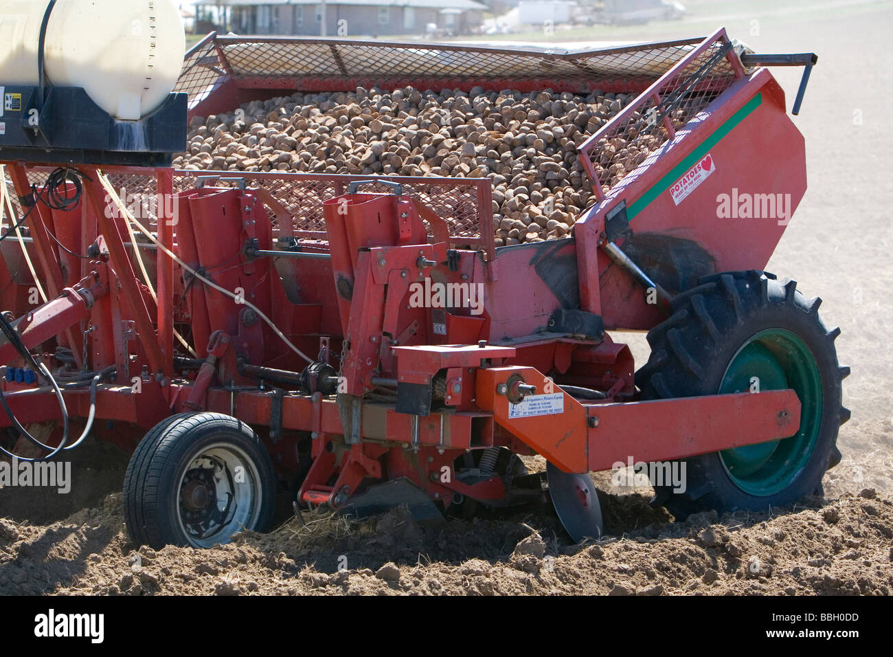 Farmer planting potato crop in Canyon County Idaho USA  Stock Photo