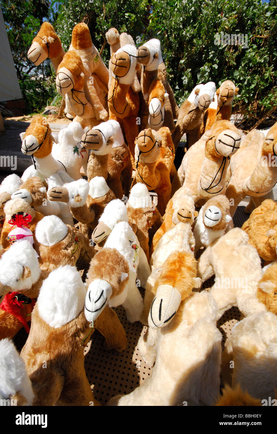 TUNIS, TUNISIA. Toy camels at a market in Sidi bou Said outside Tunis. 2009. Stock Photo