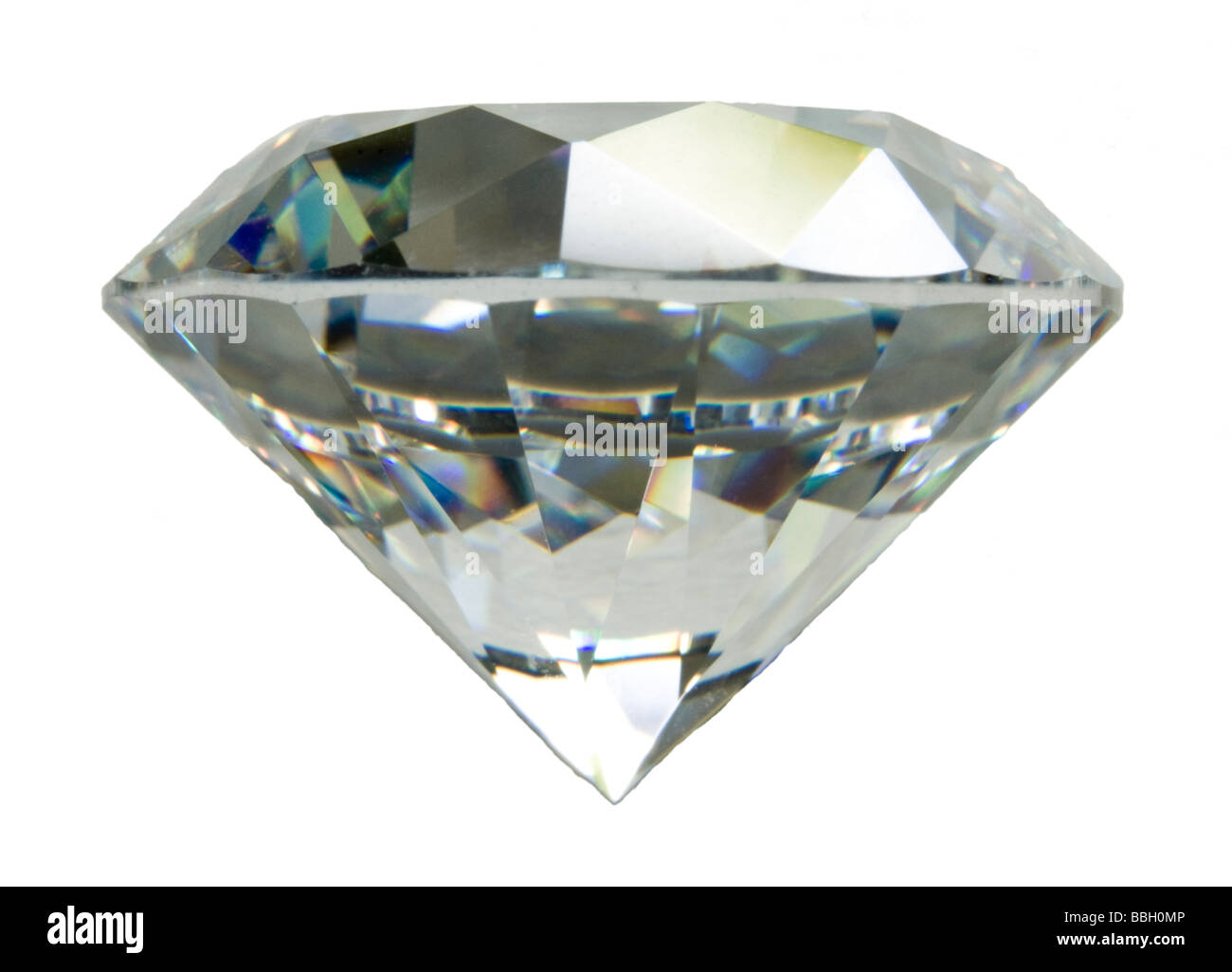 Round cut 'Diamond' (lab-created synthetic Cubic Zirconia) Stock Photo