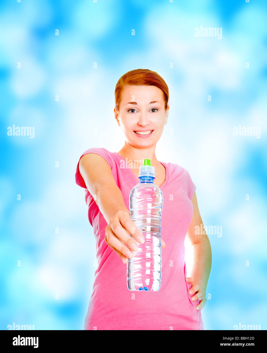 girl with water bottle Stock Photo Alamy