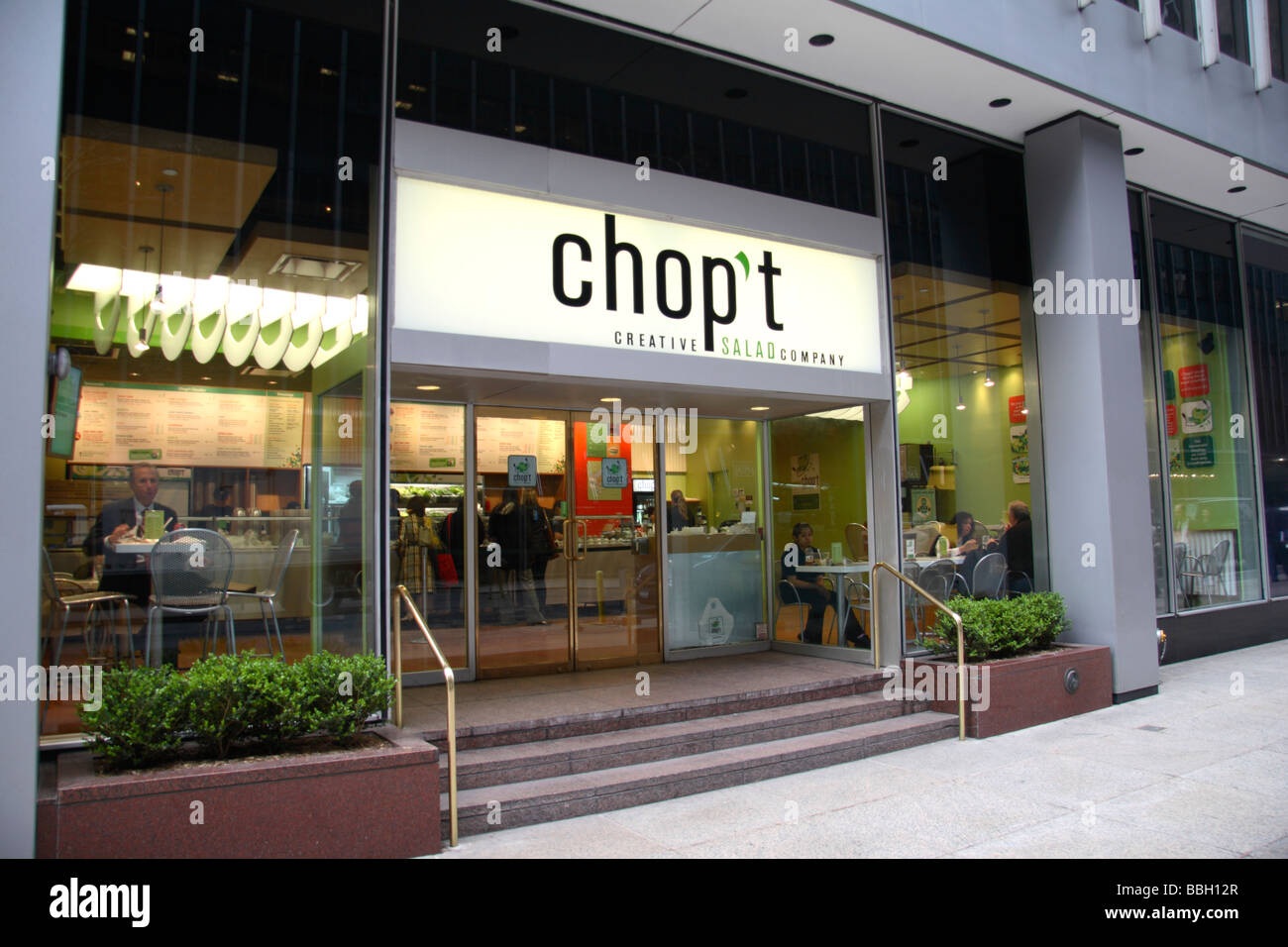 The shop front of the chop't creative salad restaurant, New York City, United States. Stock Photo