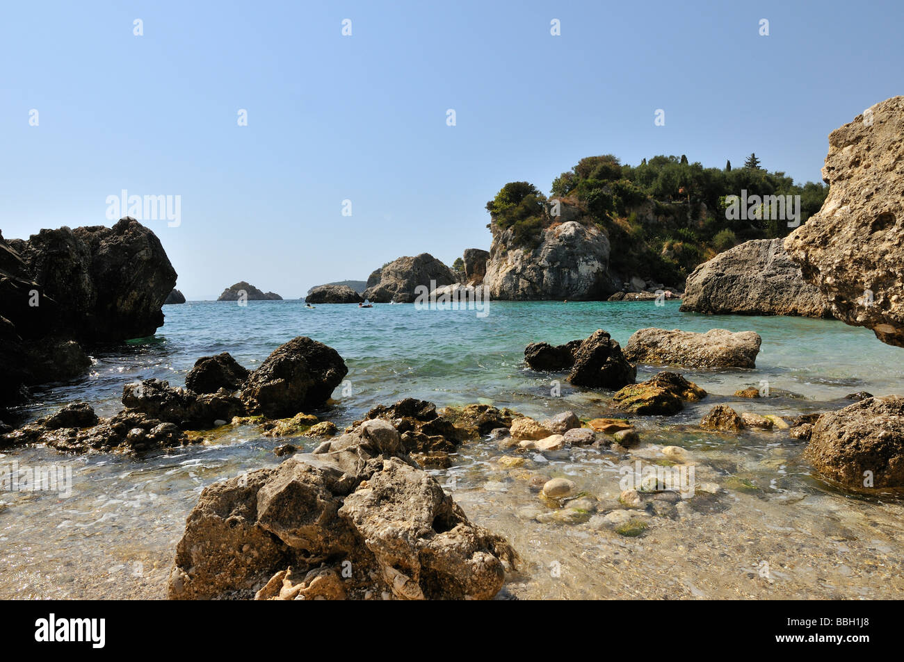Greek coast at the west side Stock Photo