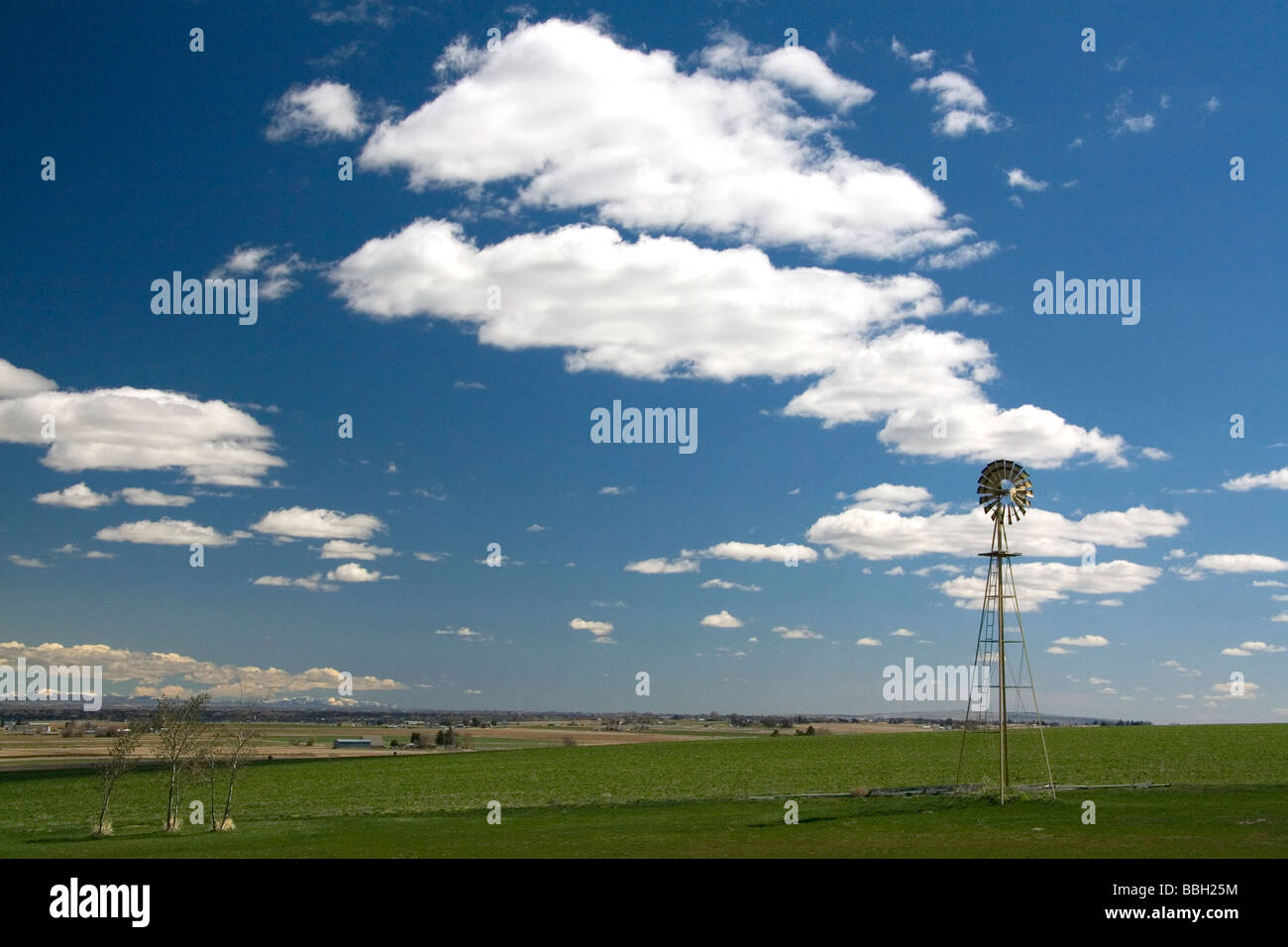 Windmill on a farm in Canyon County Idaho USA  Stock Photo