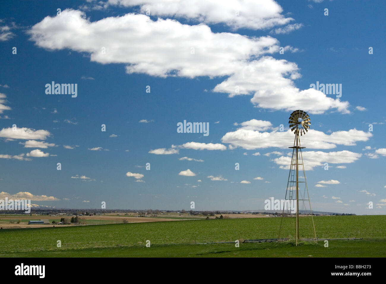 Windmill on a farm in Canyon County Idaho USA  Stock Photo