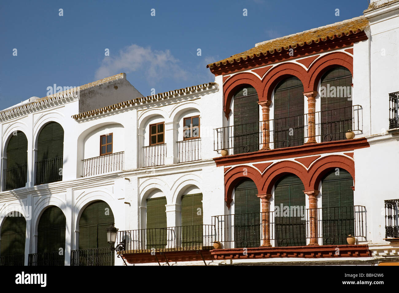 Typical Houses in Plaza de San Fernando Carmona Seville Andalusia Spain Stock Photo