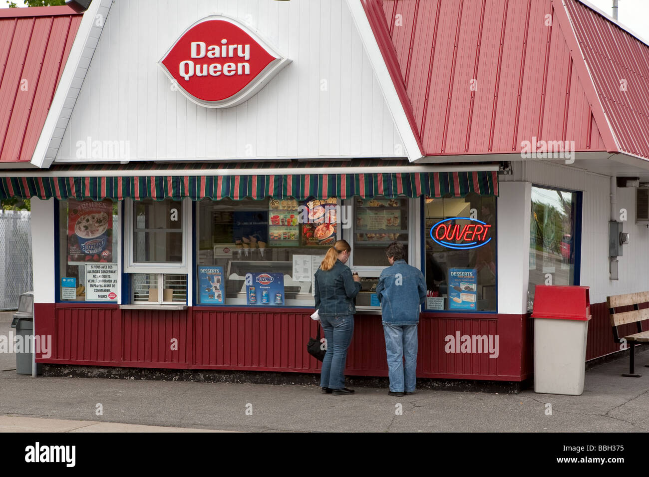 Two customers order at a Dairy Queen outlet in Shawinigan (Quebec, Canada) Stock Photo