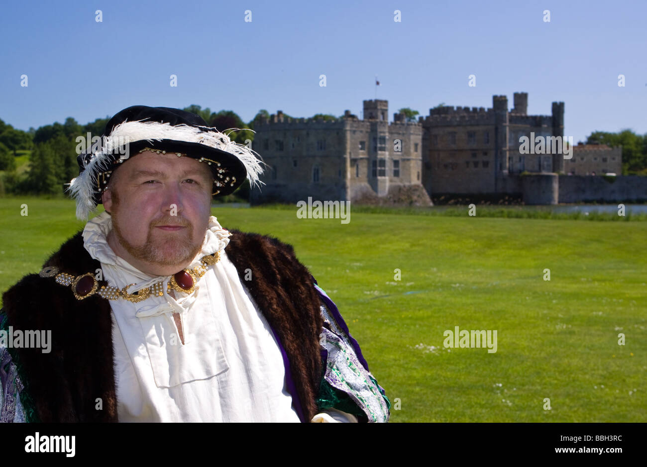 King Henry VIII reenactor at Leeds Castle, Kent Stock Photo