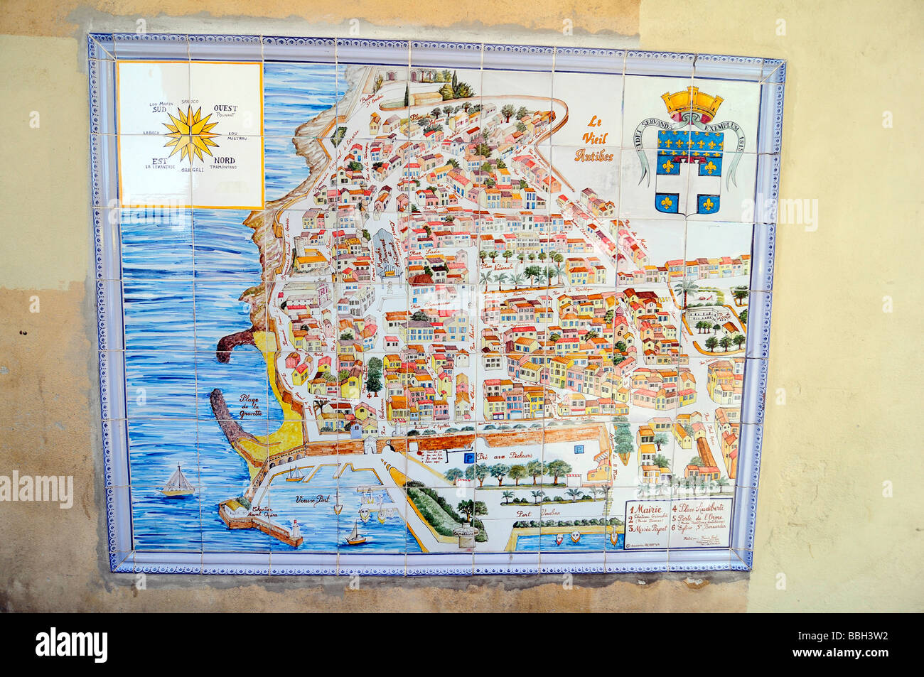 Map of the Antibes old town, at the gates of the famous French riviera city  Stock Photo - Alamy