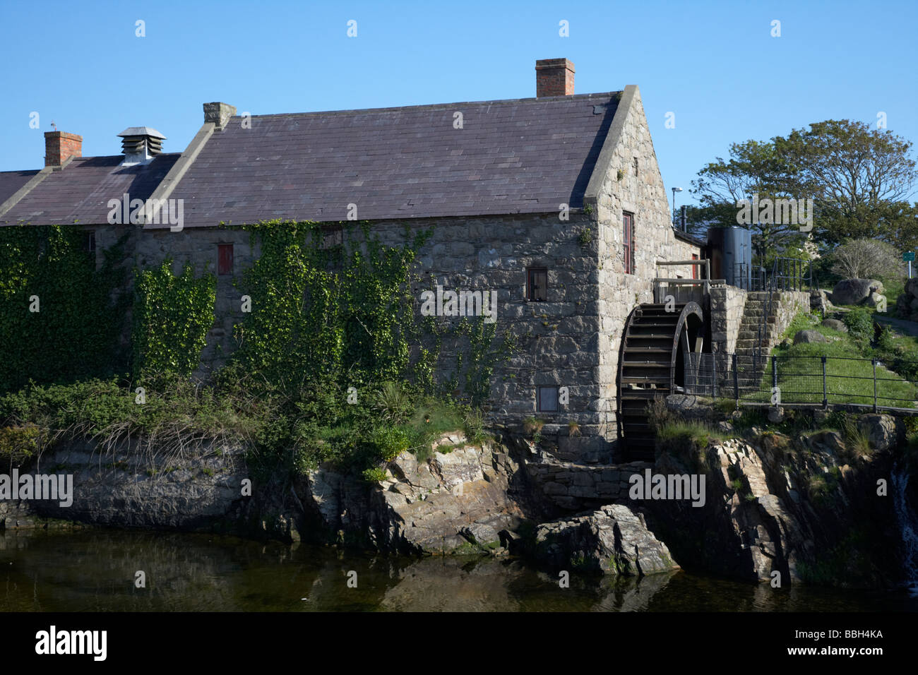 restored annalong corn mill with water wheel county down northern ireland uk Stock Photo Alamy