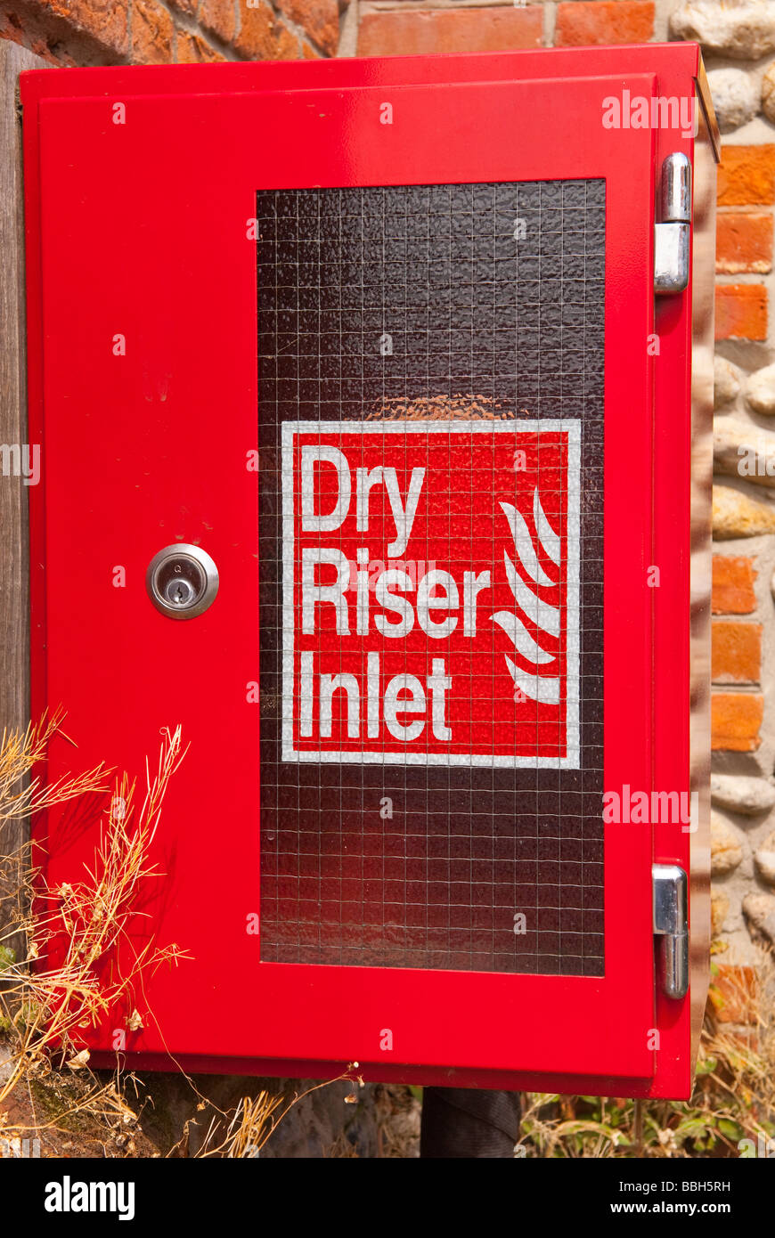 A dry riser inlet box in the Uk Stock Photo Alamy