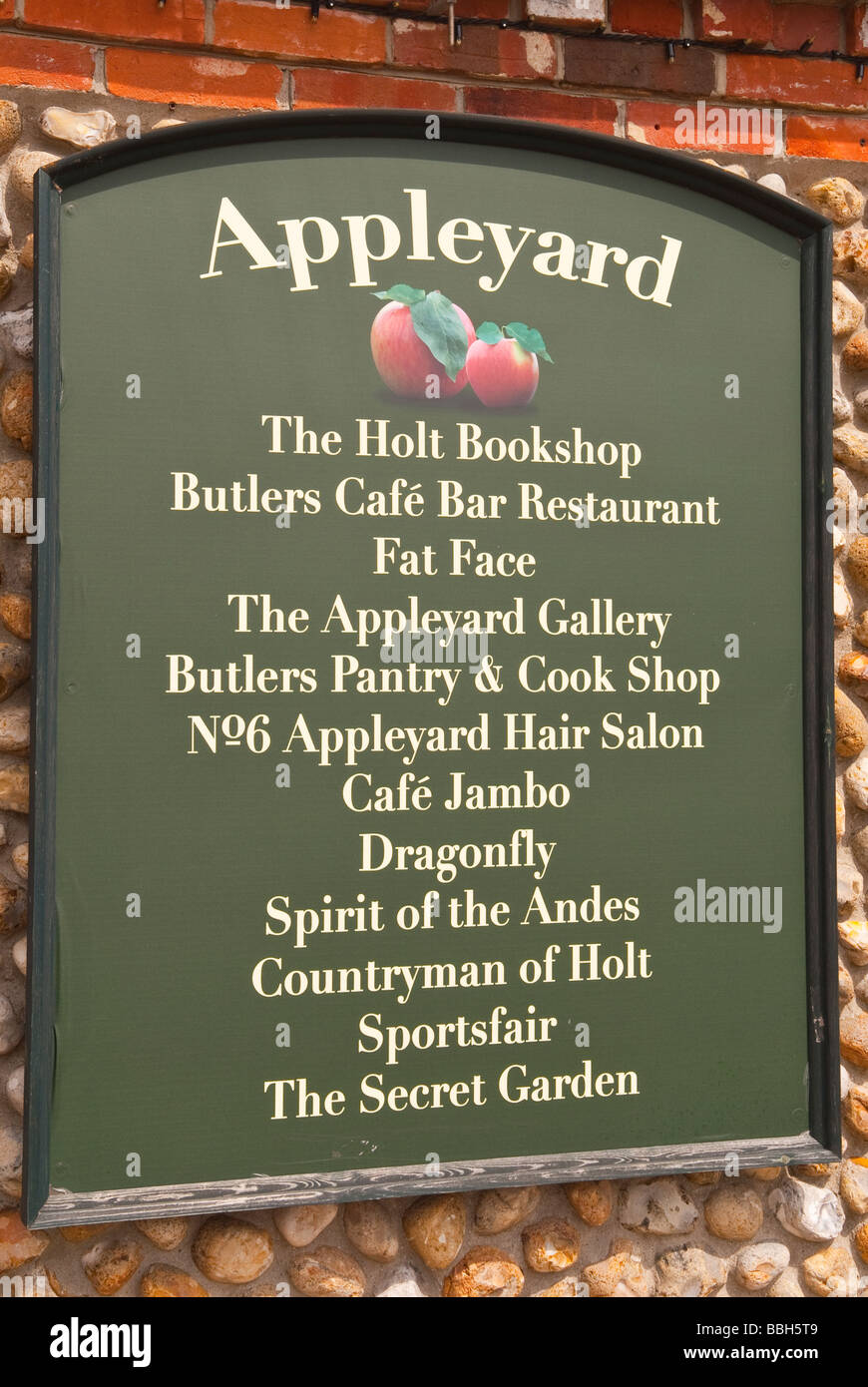 The Appleyard Sign Listing Various Shops To Visit In The North