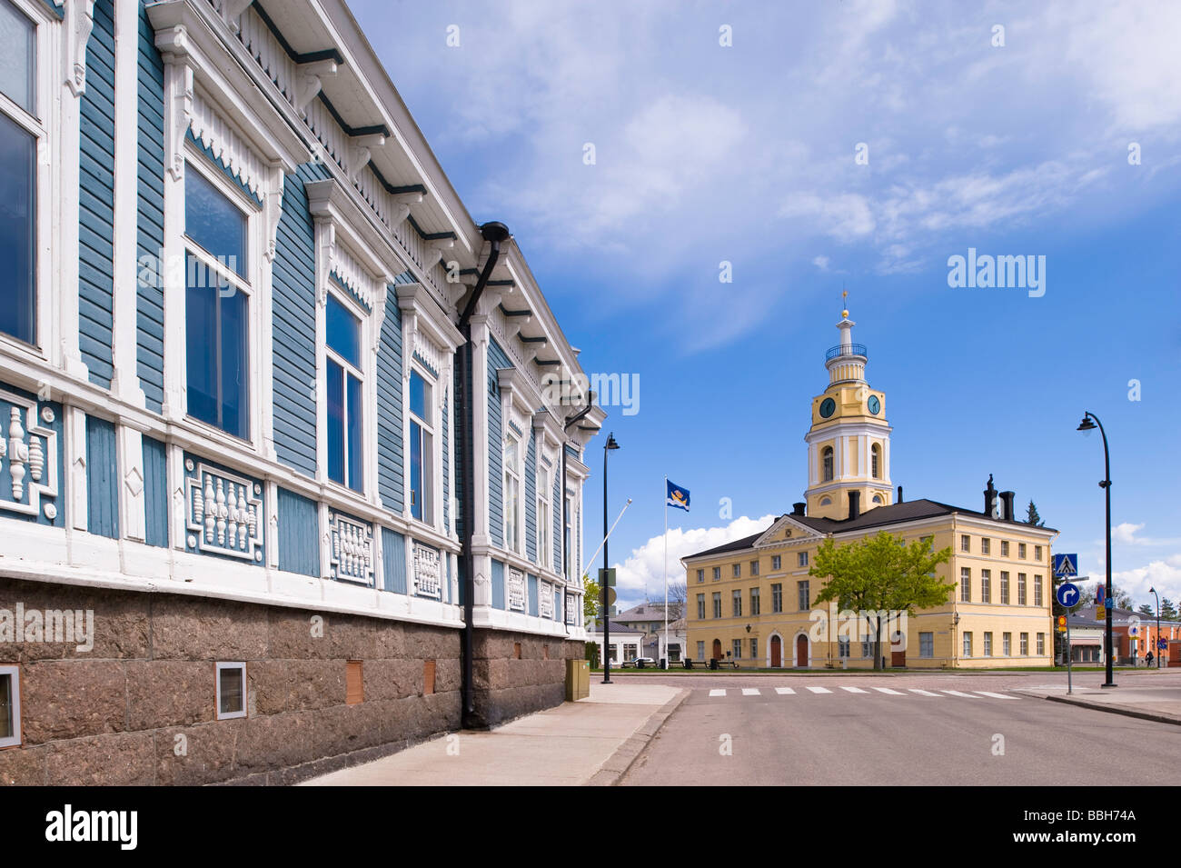 Traditional architecture in Old Town Hamina Finland Stock Photo Alamy